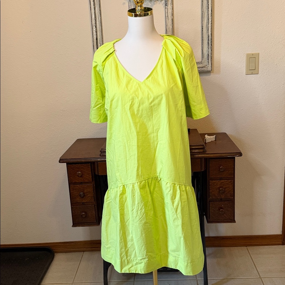 a new day Light Green V-Neck Mini Dress - Picture 2 of 5